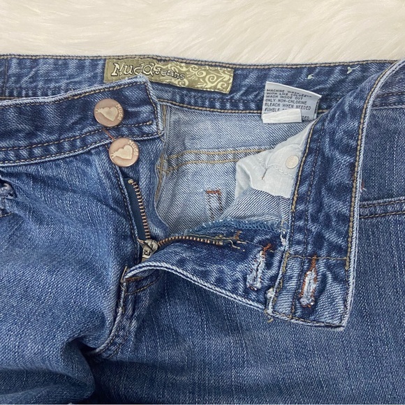 Mudd Jeans Embroidered Distressed Denim Flare Bootcut Woman’s Junior Sz 9 - Picture 6 of 12